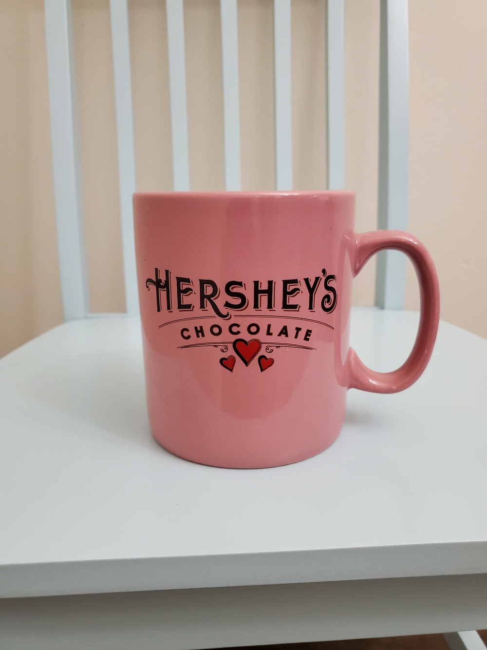 Hershey's Pink Ceramic Coffee Mug with Heart Accent